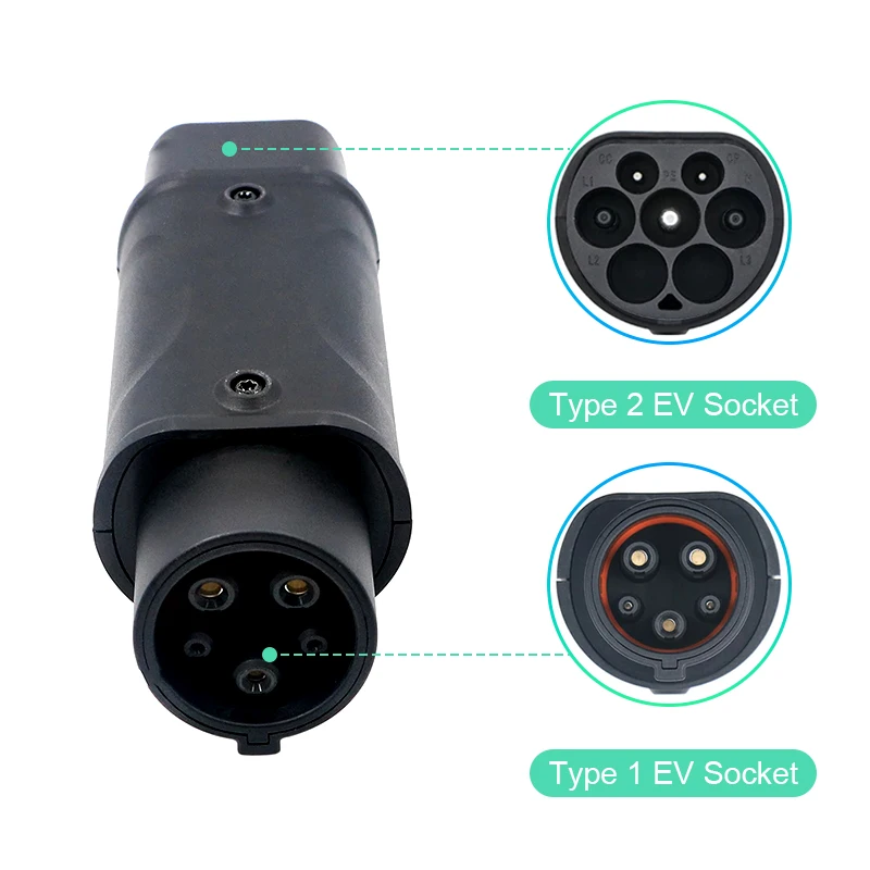 BOSDANTUN type2 to gbt Adapter 32a 22kw  EV Charger Adaptor Type 2 to Type 1 AC Electric Vehicle Cars Charging Converters J1772