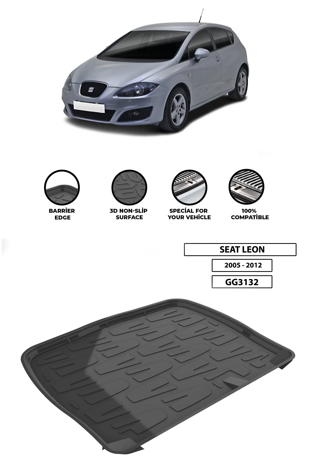 For SEAT-LEON-2005-2012 luggage compartment Diffuser Extension Rear Bumper Attachment Luggage compartment