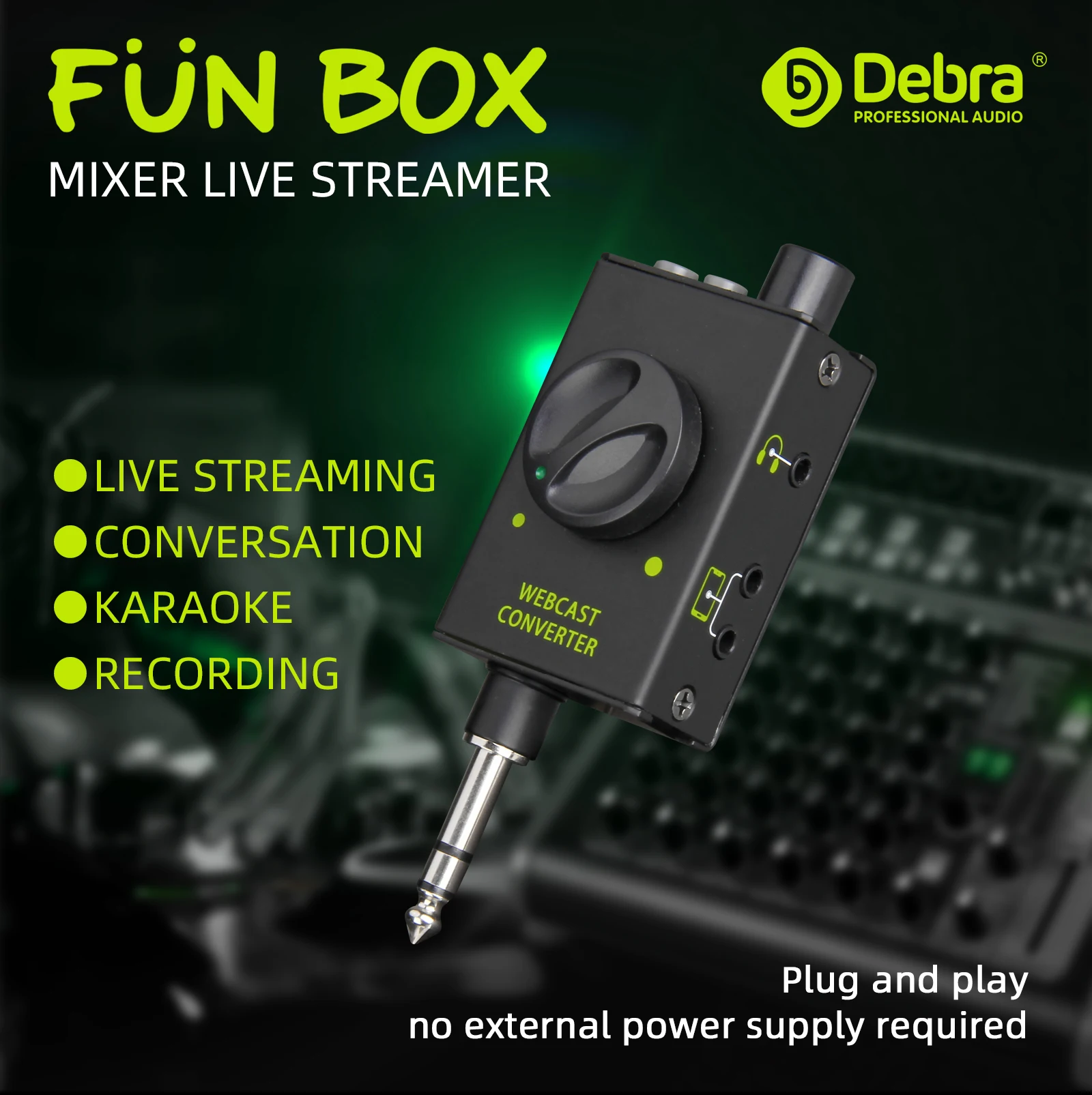 DJ Console Mixer Live Streaming Adapter ,Output Devices Supports Smartphones, Laptops, PC etc for Conversation,Karaoke,Recording