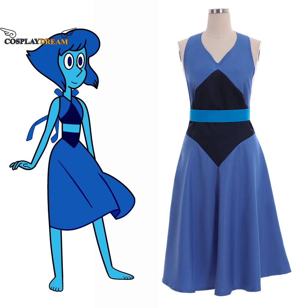 

Steven Universe Cosplay Lapis Lazuli Dress Cosplay Costume Halloween Carnial Cosplay Costume Blue Dress Daily Wear For Women