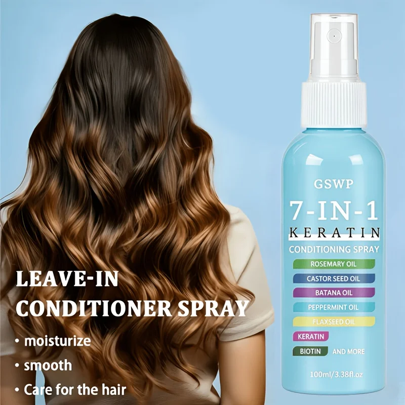 GSWP 7-in-1 Hair Care Spray, Formulated with Keratin and Other Nourishing Ingredients, It Moisturizes, Smooths. 100ml/200ml