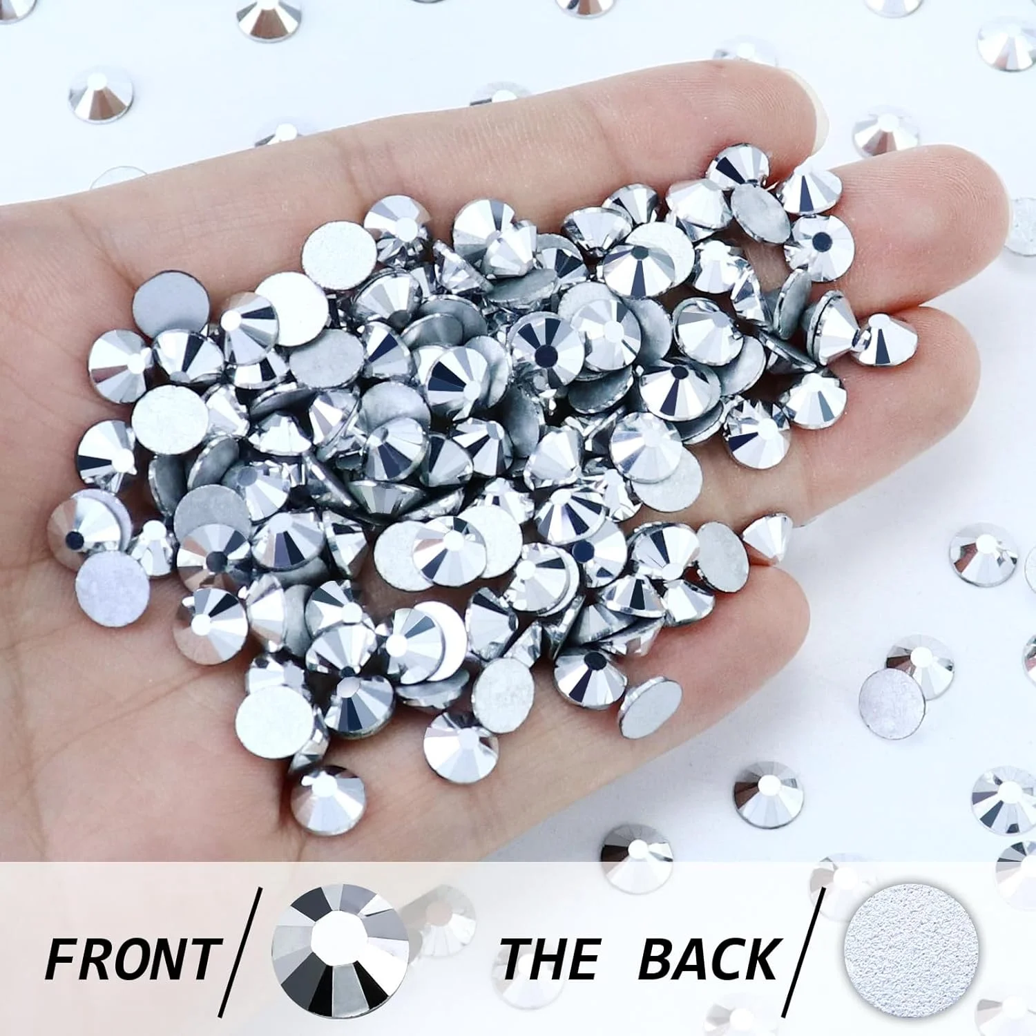 Rigta Mine Silver SS16 SS20 Crystal Nail Art Non Hotfix Rhinestones 1440pcs Loose Flatback Rhinestone for Nail Art Decorations