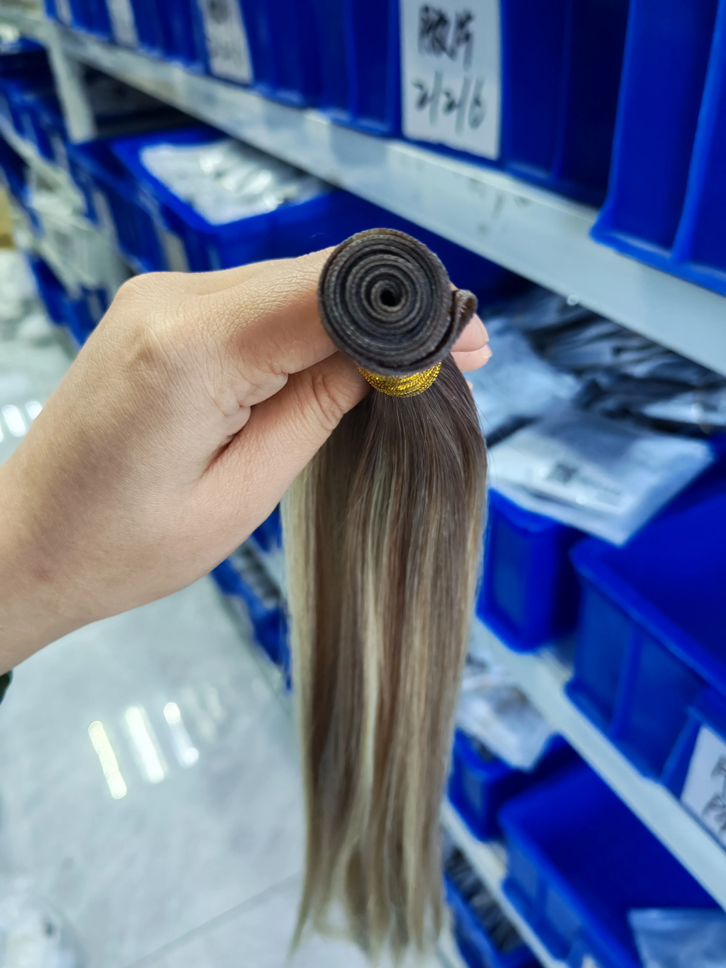 Moresoo Genius Weft Extensions Remy Human Hair Hand Tied Straight Hair Weft 1 Piece Sew In Extensions For Women Invisible