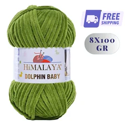 Himalaya Dolphin Baby 8 PIECES (8*100 Gr) Velvet Amigurumi Yarn for Hand Knitting Thread DIY Baby Knitwear Scarf Blanket Sweater