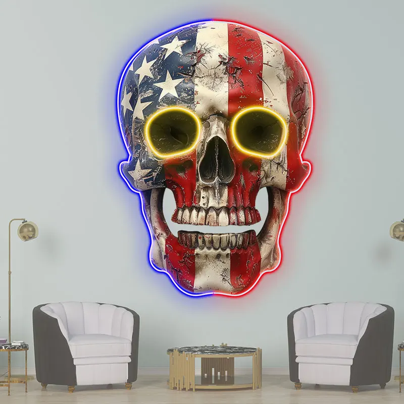 Skull Flag LED Neon Sign