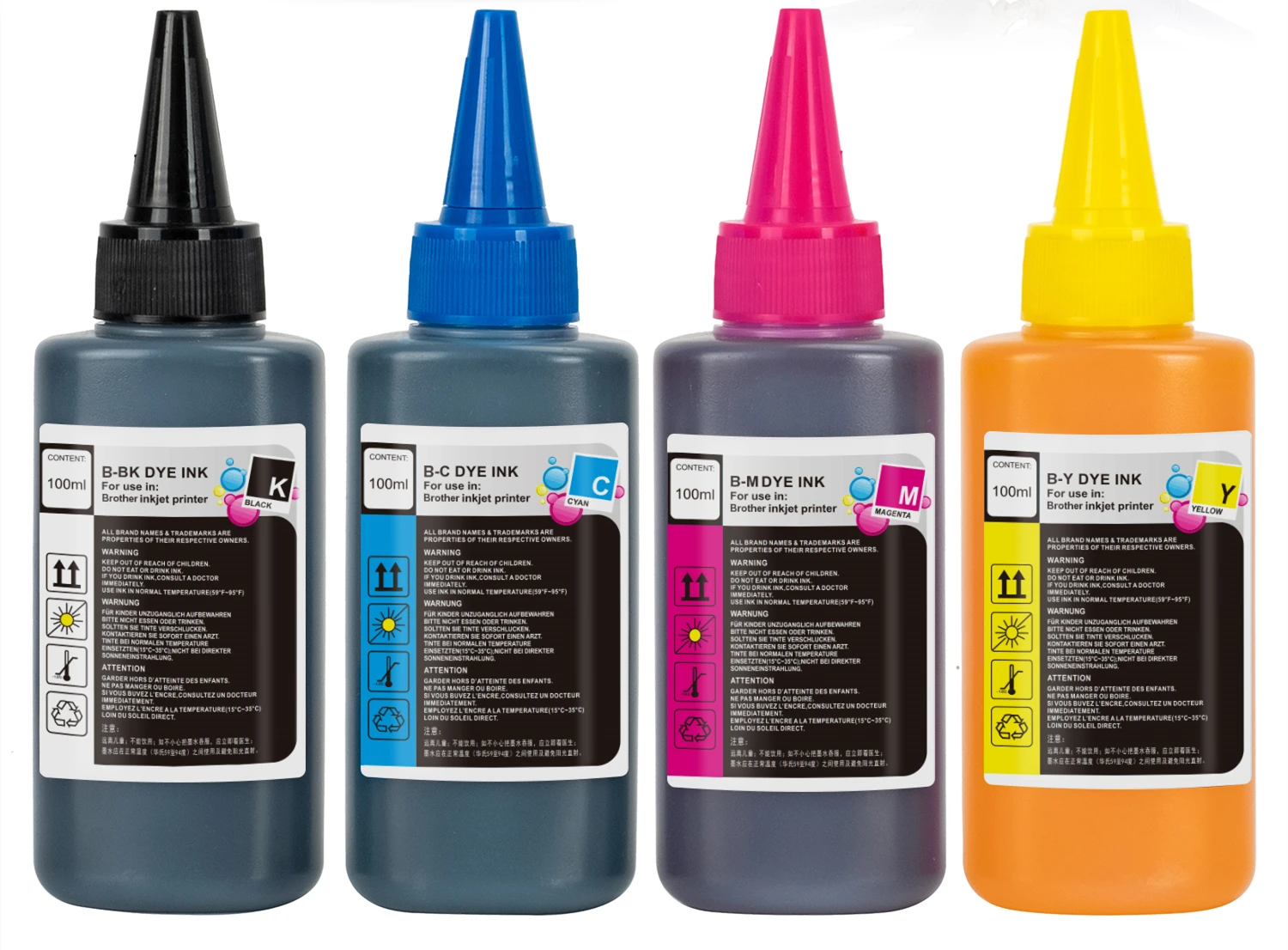 Brother Universal Dye Ink Refill Kit for Brother Inkjet Printer Cartridges and Ink Tank Printers