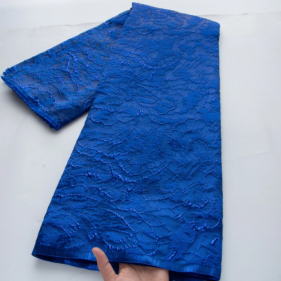 African Jacquard Lace Fabric - French Gilding Lace 5Yards Nigerian Brocade Lace Fabric For Women Party Wedding Dress 4953