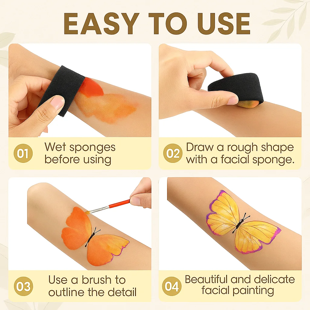 10pcsHalloween Make-up Gezichtsverf Spons Gezicht Schilderen Sponzen Hoge Dichtheid Schilderbenodigdheden voor Kinderen Volwassenen Kunstwerk Body Paint