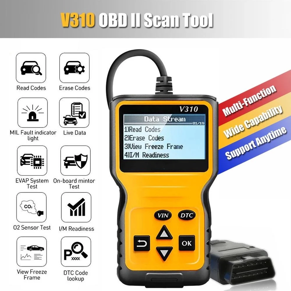 

V310 OBD2 Universal Car Scanner Engine Fault Code Reader Car Auto Diagnostic Tools Professional Scanner Check Engine Update