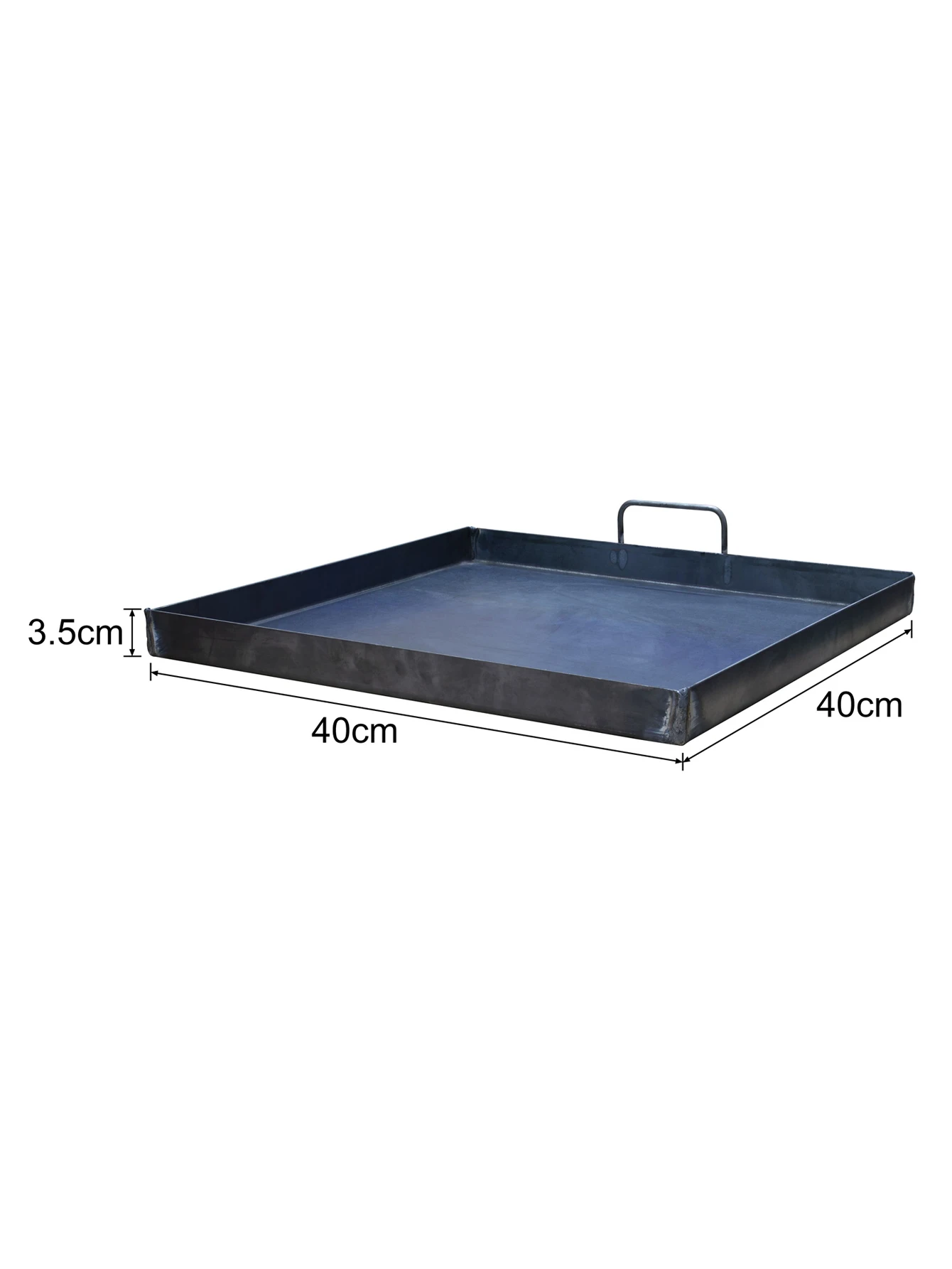 Comal steel plate 40x40 cm, 14 gauge, Ideal for use grills, for business or home use.