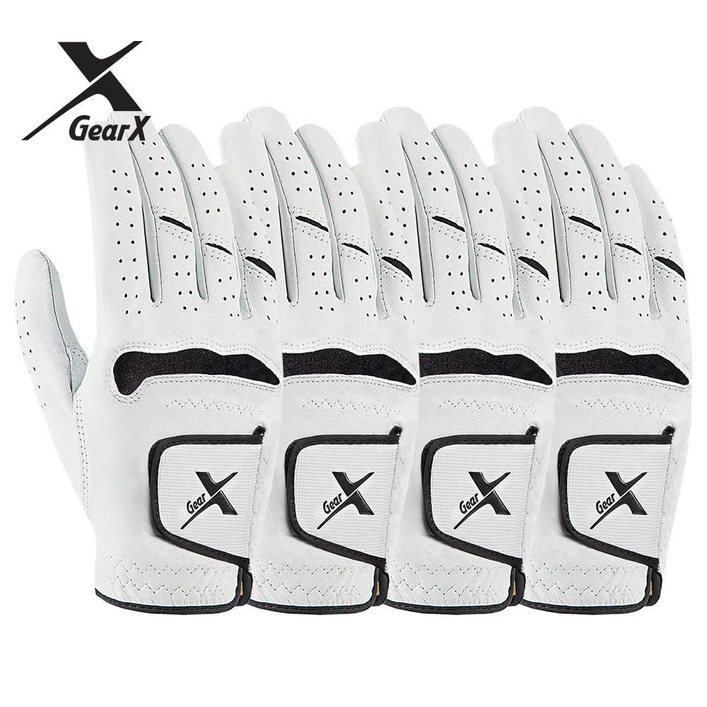 Gear X golf gloves all-wool male right hand wear white Four