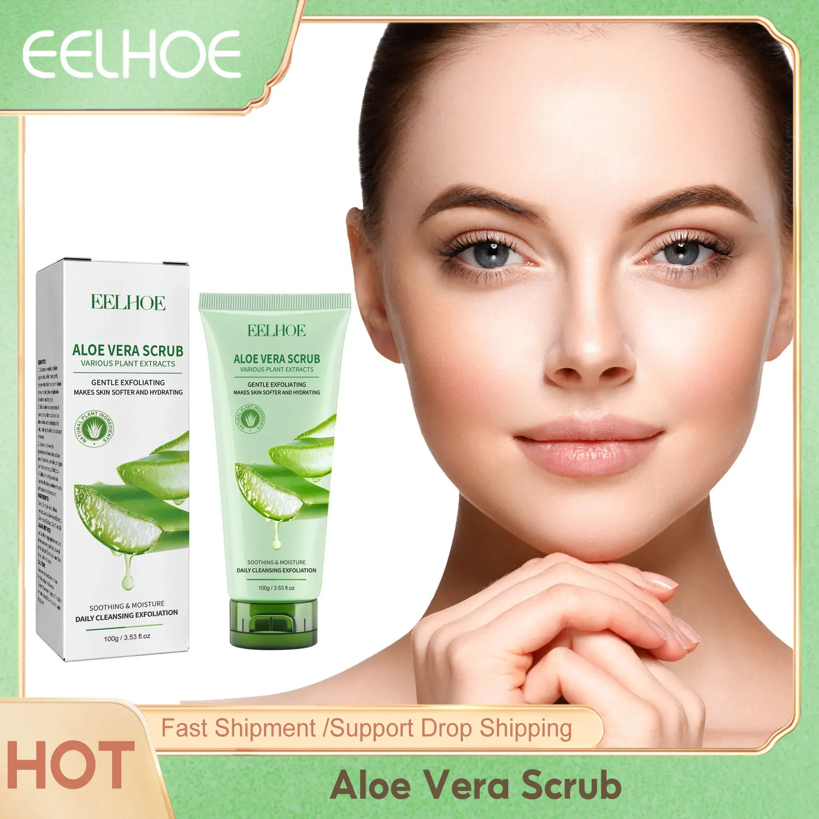 Aloe Vera Scrub A-cne Treatment Soften Skin Remove Blackheads Brighten Skin Tone Restore Skin Soothing Gentle Exfoliating Scrub