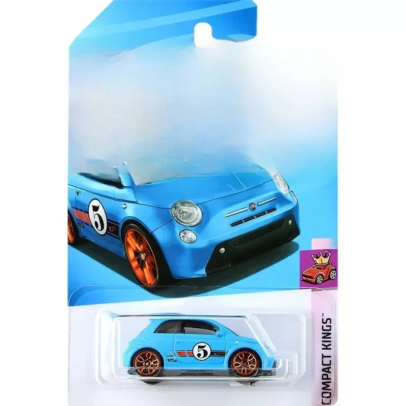 2024G Original Hot Wheels voiture Fiat 500e jouets pour garçons 1/64 moulé sous pression modèle en alliage Compact Kings Brinquedos cadeau d'anniversaire