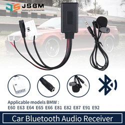 JSBM 12Pin For Car AUX-in Cable Audio Adapter For BMW E60 E61 E62 E63 E64 E65 E66 Bluetooth Module Wireless For Car Music Cable