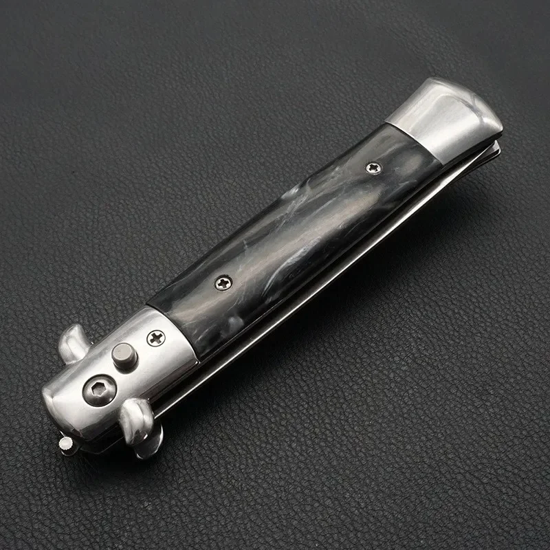 Peignes automatiques pliables en acier inoxydable pour hommes, brosses à couteau, peigne de tondeuse à cheveux, accessoires de brosse papillon, couteau de poche, 1PC