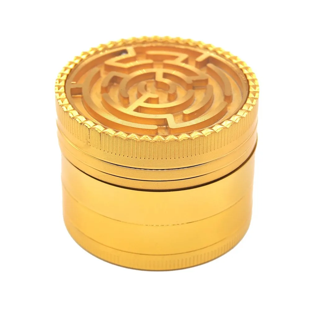 

2" 4 Parts Maze Grinder Tobacco Herb Spice Crusher Gold Rose Gold gift