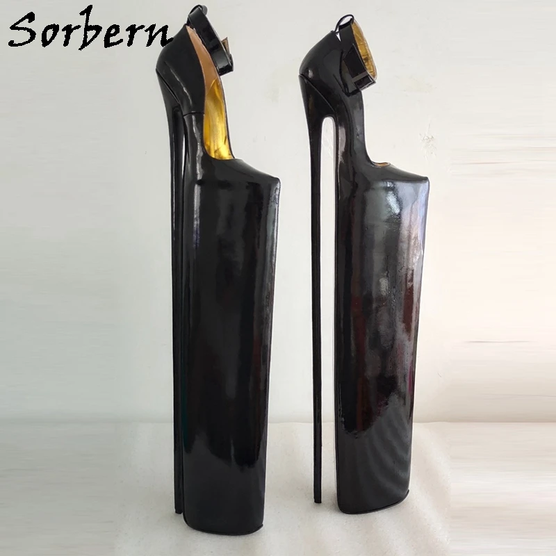 Sorbern 50Cm Thin High Heel Pump Real Leather Shoes Ankle Straps Drag Queen Fetish Shoe Unisex Custom Material Or Colors