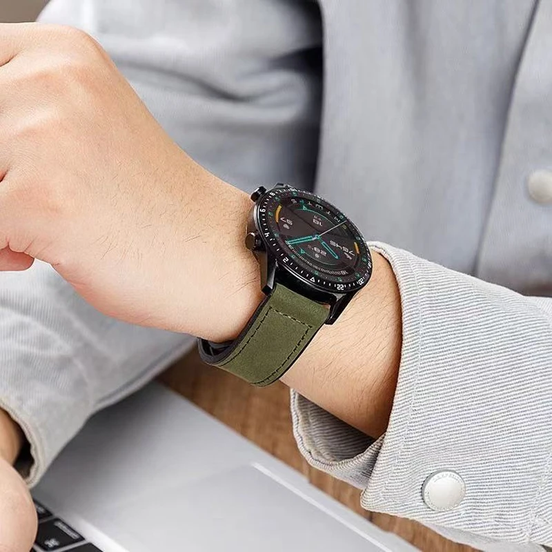 20mm 22mm Leather Strap for Samsung Galaxy Watch5 Pro 45mm 4 6 Classic 42mm 46mm Huawei GT4 3 2 3 Magnetic Buckle Soft Band image 4