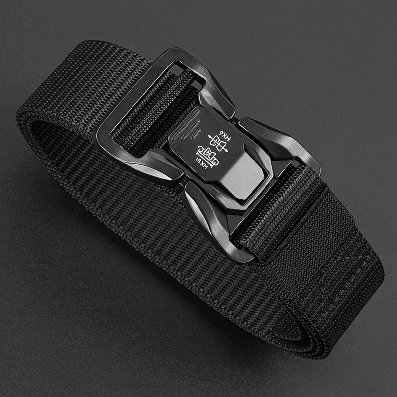 Outoor tactical belt, automatic nylon thickened men's belt fashionable and simple military training beltsgolf belt for men