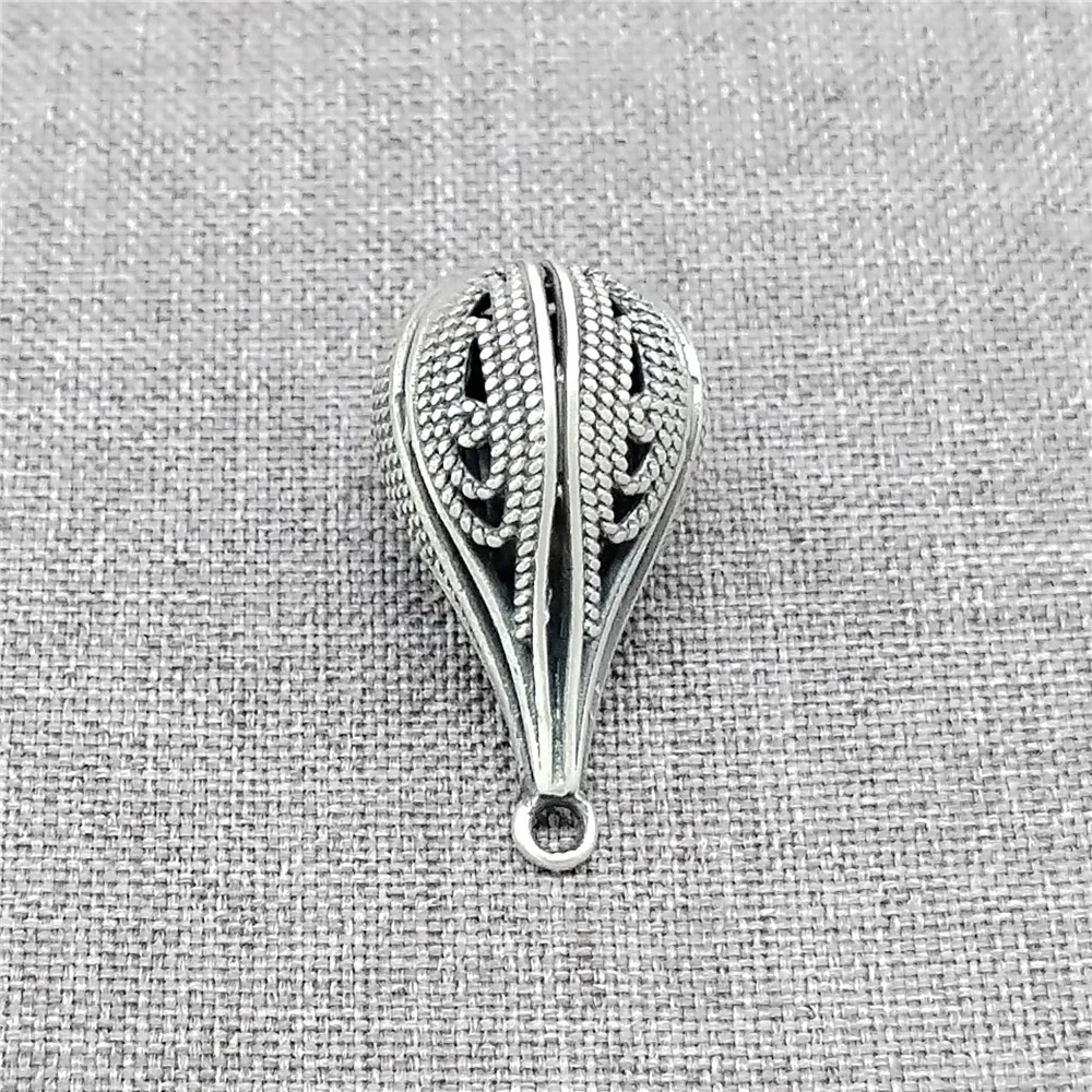 

925 Sterling Silver Filigree Peacock Charm Balloon Water Drop Pendant for Bracelet Necklace Earring