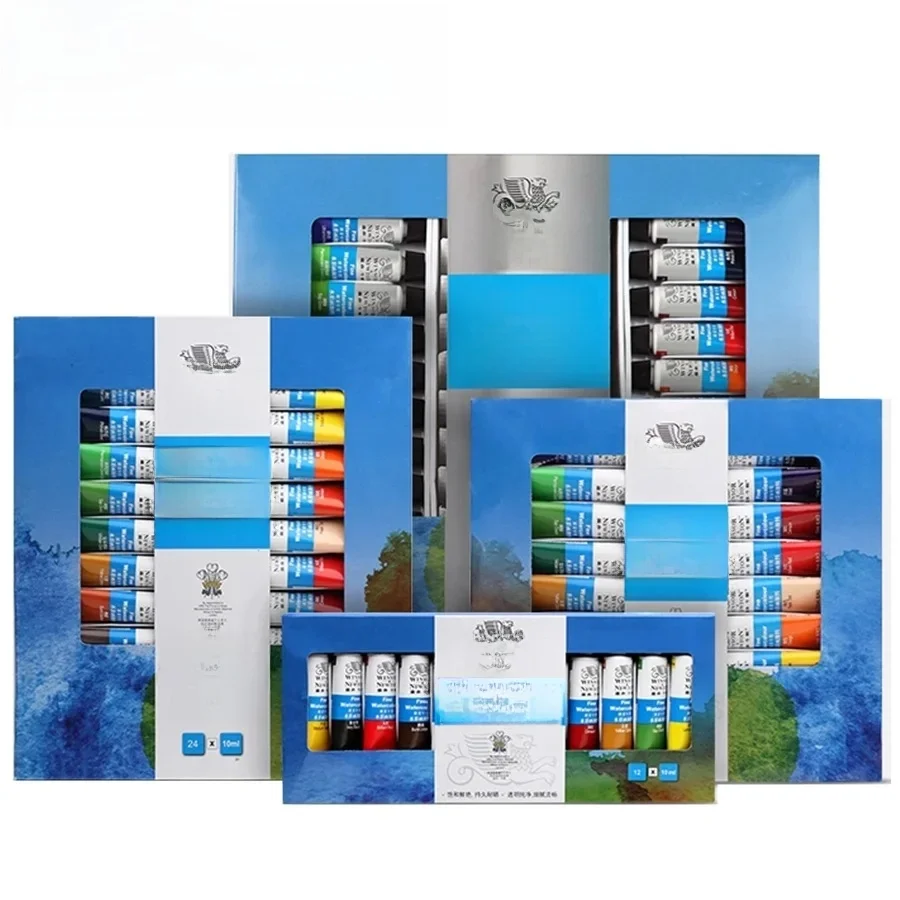 Winsor&Newton Fine zestaw akwareli 12/18/24/36 kolorów 10ml tubki akwarela dla początkujących pędzel do malowania materiały do rysowania — zdjęcie produktu 7
