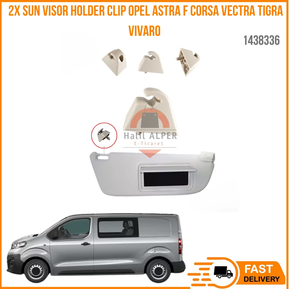 For 2x Sun Visor Holder Clip Opel Astra F Corsa Vectra Tigra Vivaro 1438336 M35 Car Accessories High Quality Sun Visor