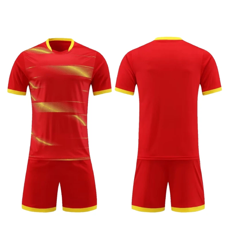 New Season Quick Dry Football Jersey Men Soccer Shirt Shorts Uniform Sublimation Sport Kits Personalized Logo Name Number