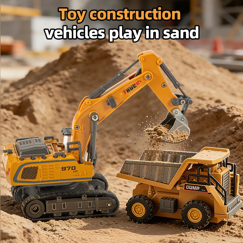 Teeggi 1:64 RC Bagger aus Legierung mit Licht und Musik, APP-Steuerung, Mini-Ferngesteuerter Gabelstapler, Spielzeugauto für Kinder, Halloween-Geschenk