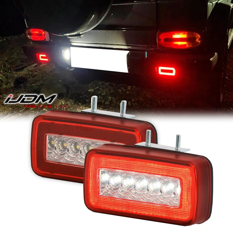 2Pcs For Mercedes Benz G-Class W463 G500 G550 G55 AMG 2-in-1 Car Rear Bumper LED Backup Reverse light Fog Lamp