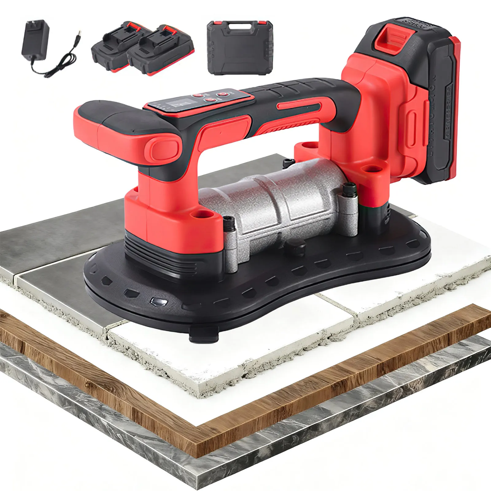 Vibromasseur de carrelage sans fil 400kg, Machine à carrelage, vibrateur à ventouse unique, 9 vitesses, outil de nivellement de carrelage