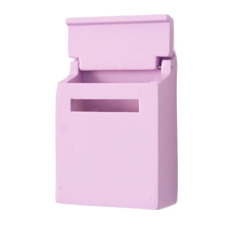 MagiDeal-Caixa De Madeira Com Decalque, Miniatura Dollhouse, Jardim De Fadas, Decoração De Porta, Brinquedos Para Móveis Infantis, Escala 1/12, 6 Cores, 1Pc