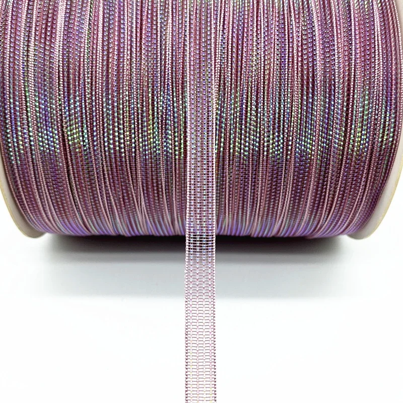 Ruban Organza en gaze symphonique, 5 yards, 6mm, pour emballage cadeau de fleurs, décoration de mariage, bricolage # RoLi