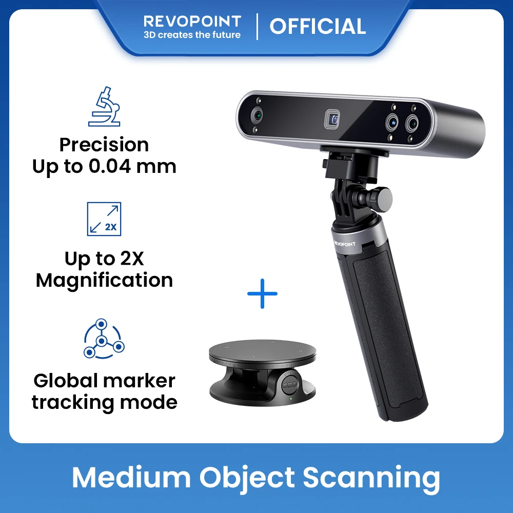 Revopoint POP 3 Plus 3D Scanner 0.04mm Precision 18fps Speed Handheld Scanner For 3D Printer Medium Object 3D Scanner Advanced