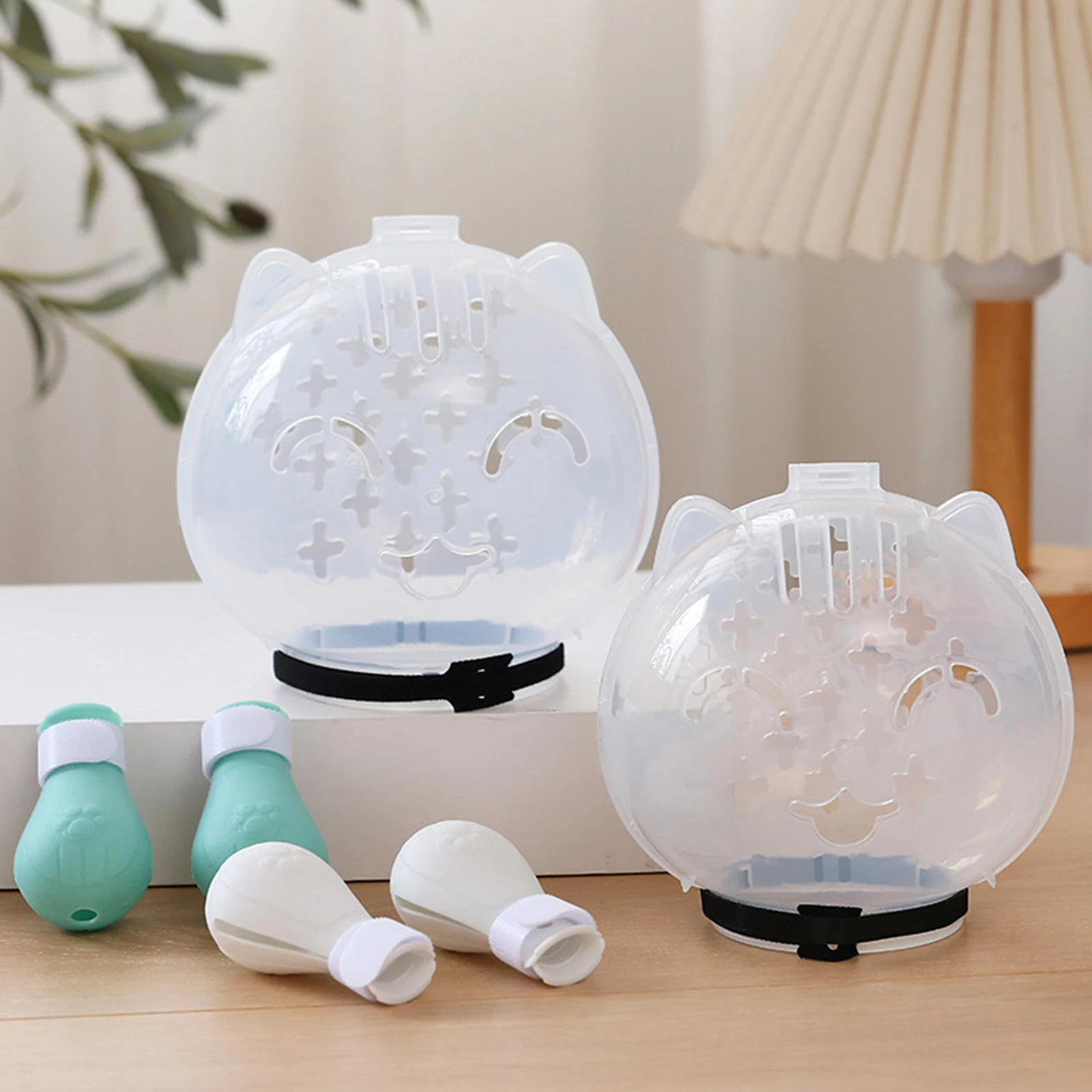 تنفس القط كمامة مكافحة لدغة مكافحة لعق الفضاء هود قناع غطاء القط الاستمالة اكسسوارات ل هريرة حمام الاستمالة لوازم #4