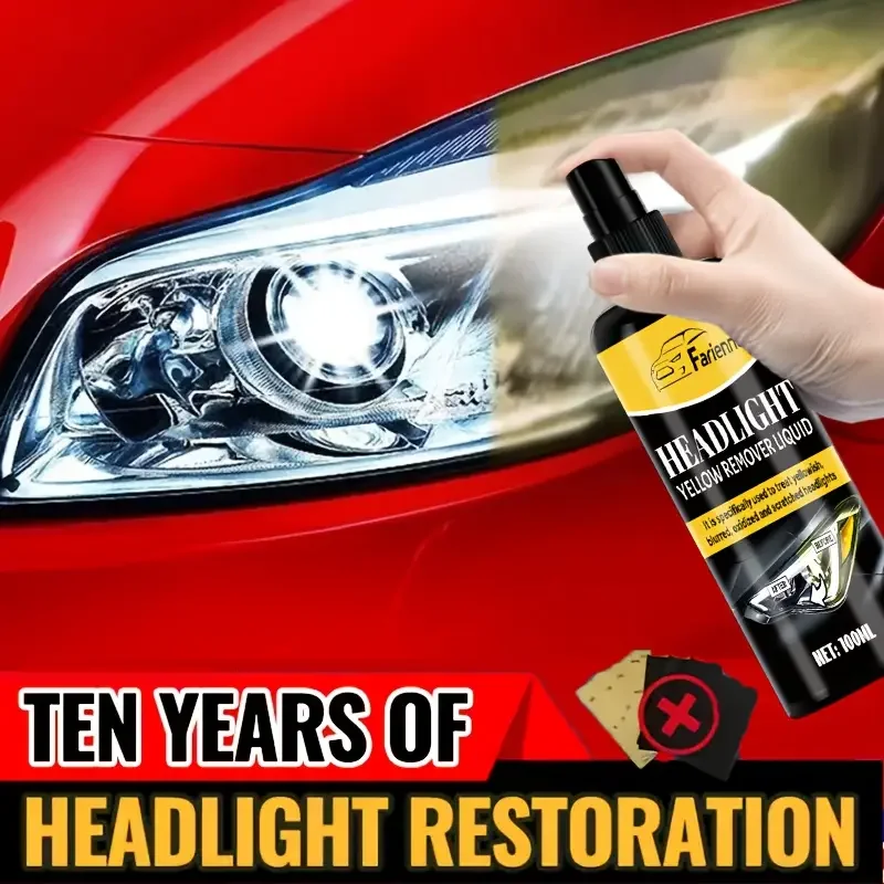 Headlight Repair 100 ml -- Effectively Repairs Yellowing, Oxidation, and Cloudiness of Car Headlights | Safe and Convenient |