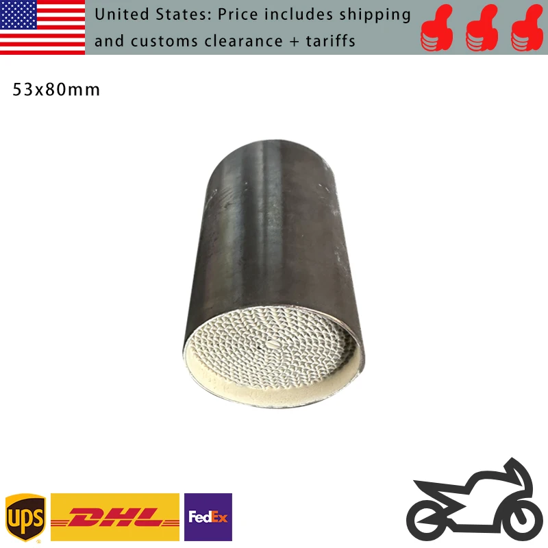 

53x80mm Enhanced Flow Metal Catalyst for Motorcycle Muffler Systems high quantity motorbike catalyst