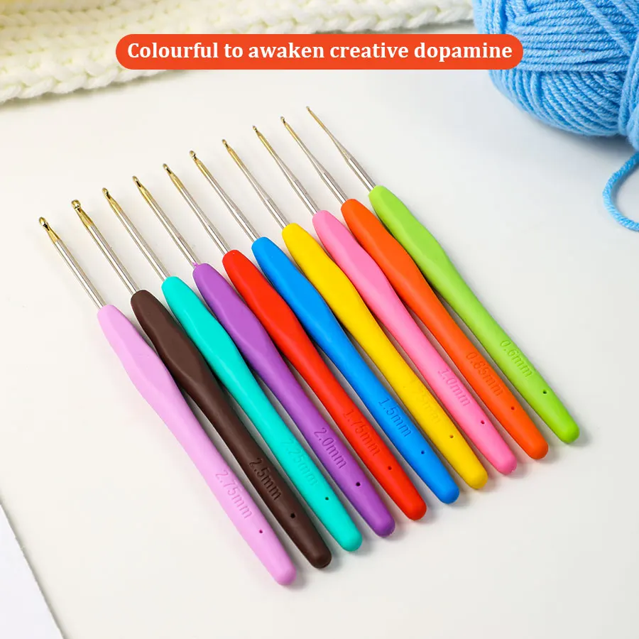

Sweater lace crochet hooks, colorful metal stainless steel crochet hooks, DIY hand knitting tools0.6mm-2.75mm
