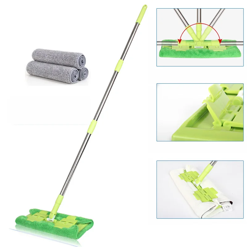 Floor Cleaning Tools Multifunctional Flat Mop And Refill Microfiber Towel New Easy Things For Home Kitchen Housework Wall Tiles