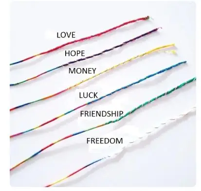 Fortune Luck Bracelet Bangles 100 Pieces Multicolored Rainbow Color For Woman Man Unisex BTS Royal Jewelry Free Shipping Couple