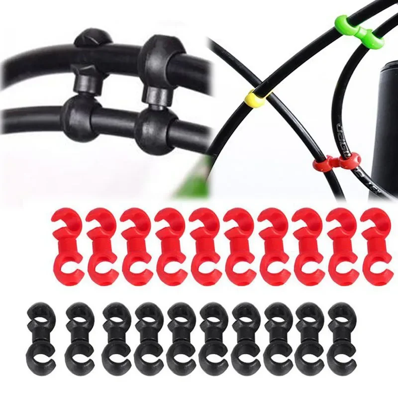 AliExpress UK 10Pcs/Set S Buckle Bike Brake Derailleur Shift Clips Buckle Cable Line Tube Rotatable MTB Brake Line