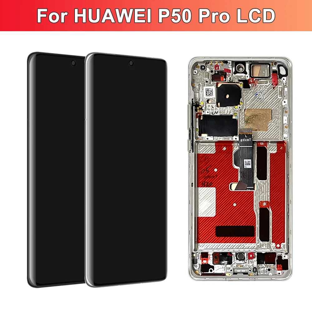 6.6\'\' Display For Huawei P50 Pro LCD Display Touch Scree Digitizer Assembly Parts For P50 Pro JAD-AL50 JAD-LX9 With Frame