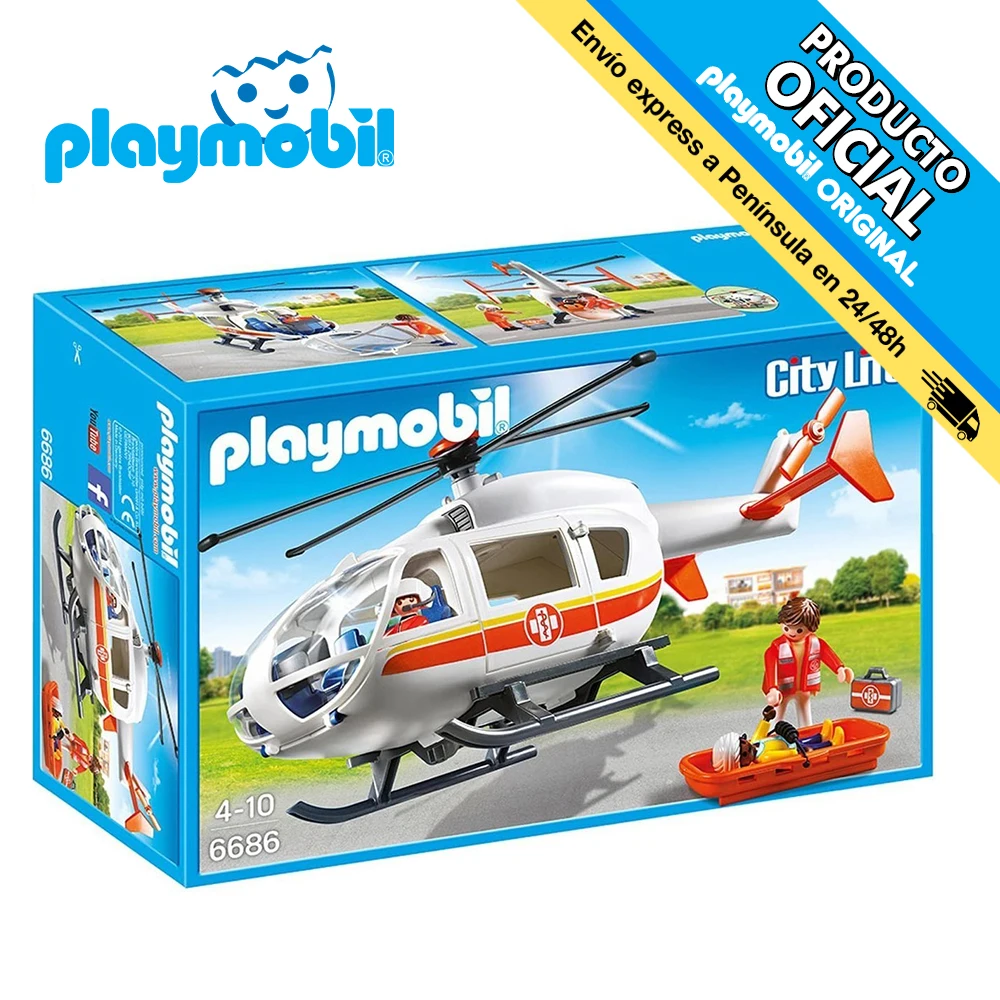 Playmobil Helicopter Rescue 6686 original Toys Boys Girls Gifts Collector Figures Dolls Shop With Box New Male Female Official License