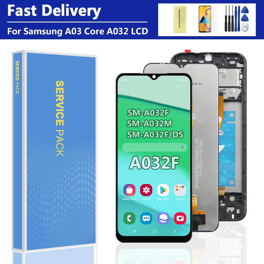 A032F Display For SAMSUNG A03 Core LCD A032 SM-A032F/DS Display Touch Screen+frame Digitizer Assembly