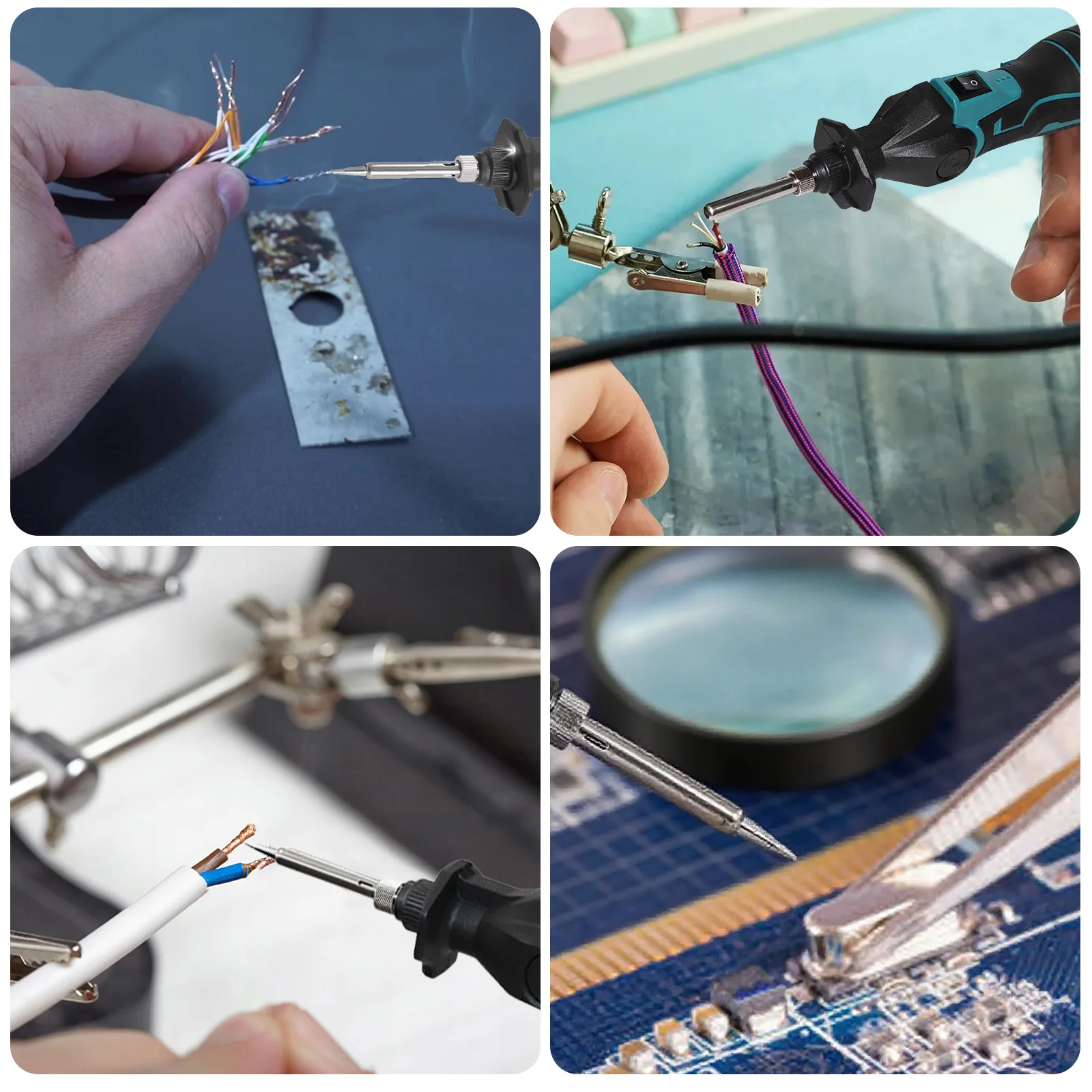 Tragbarer elektrischer Lötkolben, 30 W, schnelles Aufheizen, einstellbare Temperatur, Legierungslötung, elektrischer Lötkolben für 12-V-Batterie – Detail 9
