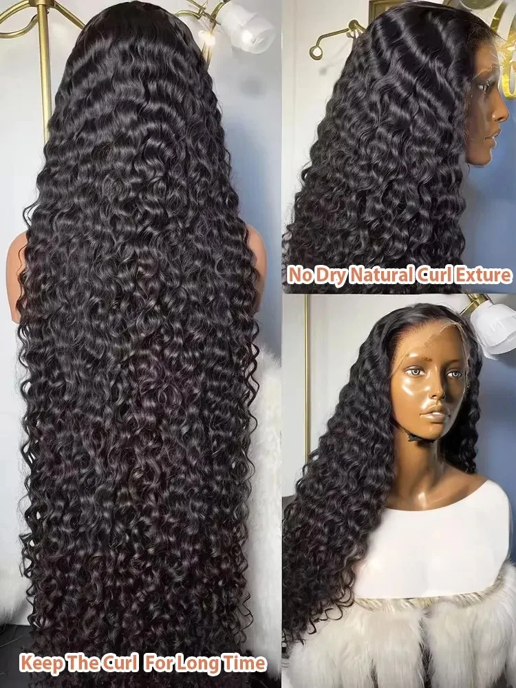 YKB Curly Wigs Human Hair HD 13X6 Lace Frontal Wig 30 40 Inch 14x4 Raw Deep Water Wave Glueless 6X6 Closure Preplucked Remy Hair image 5
