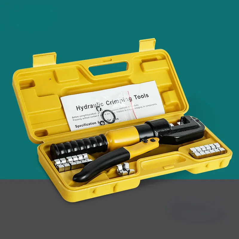 Pince hydraulique domestique 4-70 mm², outil de sertissage à pression 8 T, kit de sertissage de câbles DIY avec moules 4/6/8/10/16/25/35/50/70 mm²