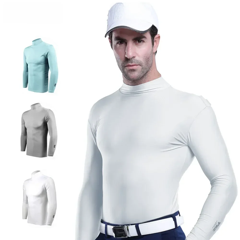 Pgm Heren Zonwering Golfshirt Ondergoed Lange Mouwen Koel Ijs Zijde T-Shirts Anti-uv Zachte Kleding Voor Mannen Yf202 - afbeelding 2