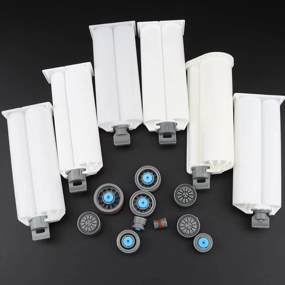 50ml 1:1 2:1 10:1 Plastic Epoxy Dual Component Barrel Cartridge for AB Glue Dispensing, AB Syringe Cartridge