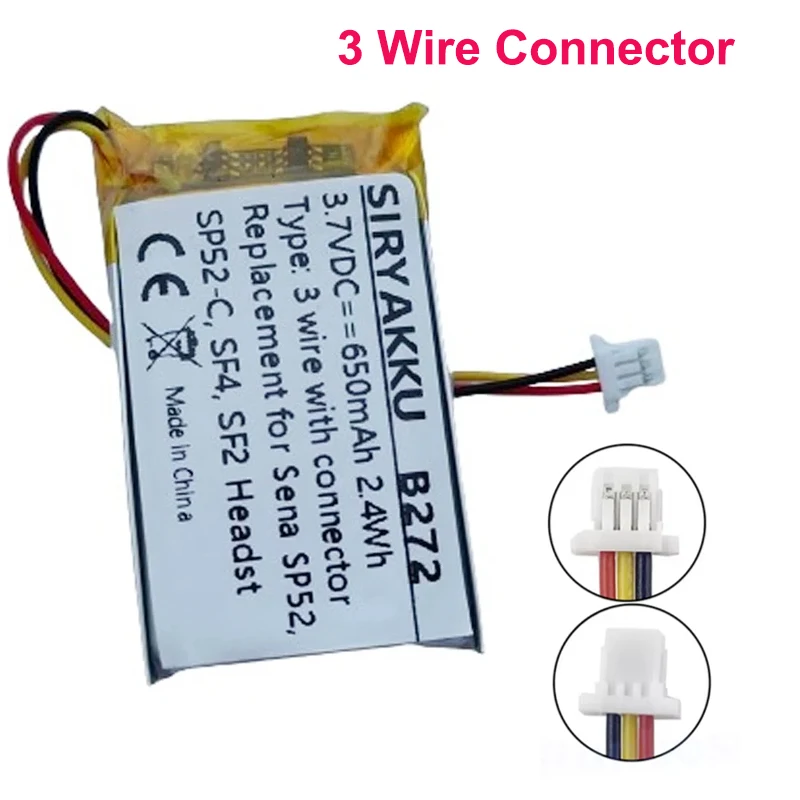 3.7V Replacement  XK 752439 Battery FOR Sena SP52 SP52-C SF4 SF2 SF2-02 S7A-SP52 Motorcycle Bluetooth Headset Helmet Intercom