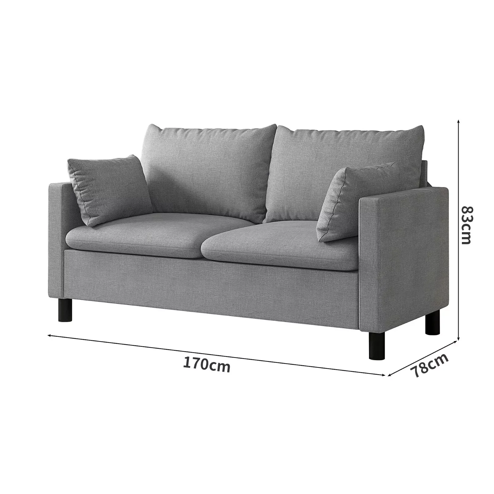 أريكة من الكتان المباشر Mcc لغرفة المعيشة ، أريكة مع مساند للذراعين وأرجل خشبية ، للمكتب ، غرفة النوم ، مقعدين #5